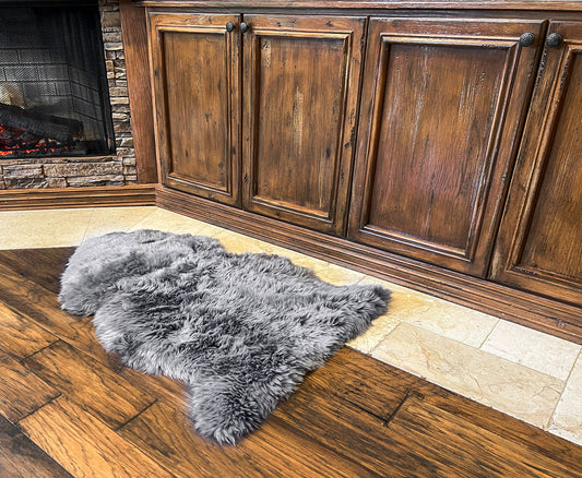 Dark Grey New Zealand Sheepskin 2' x 3' by Hudson Hides