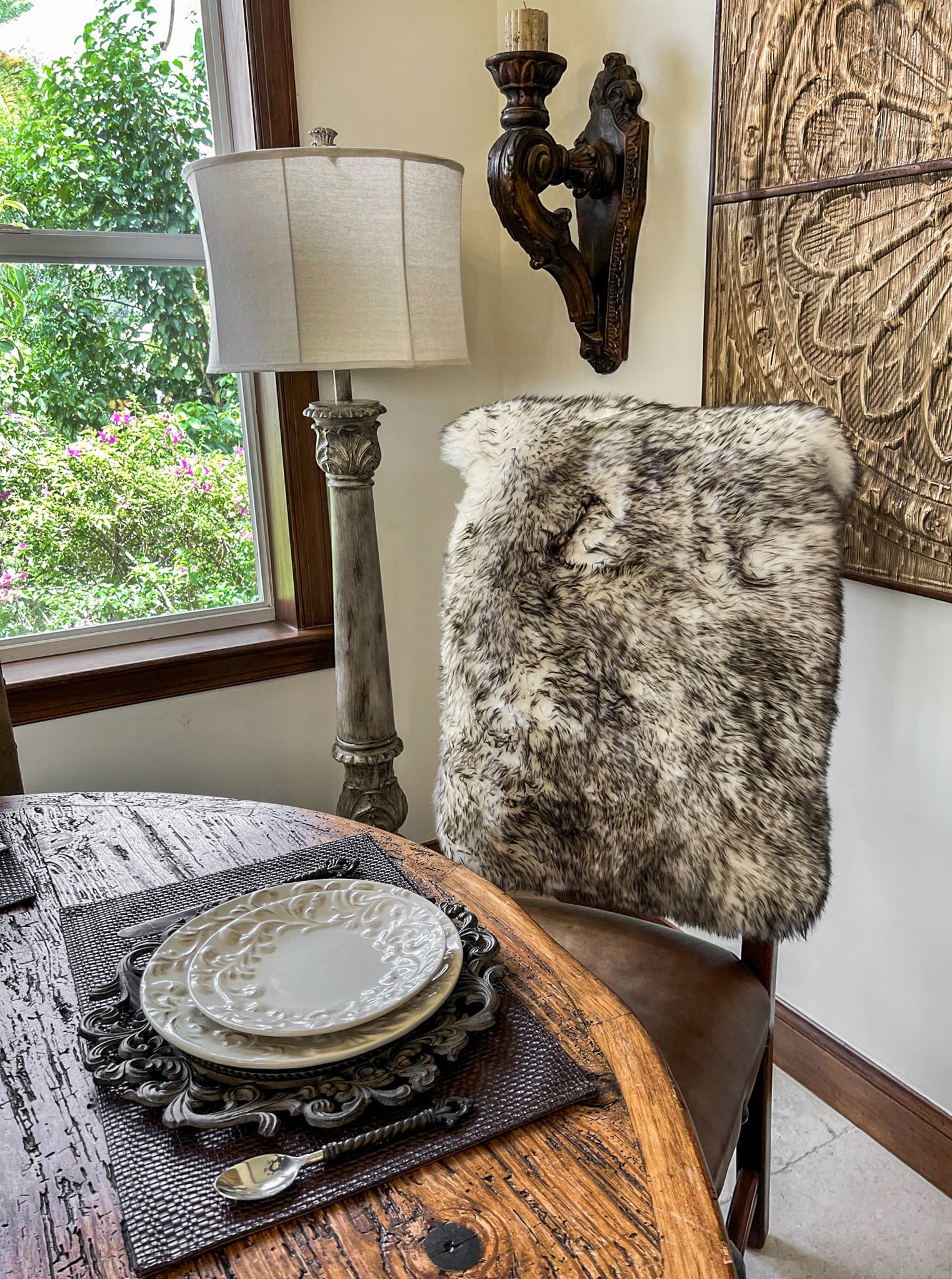 Wolf Tipped New Zealand Sheepskin 2' x 3' by Hudson Hides