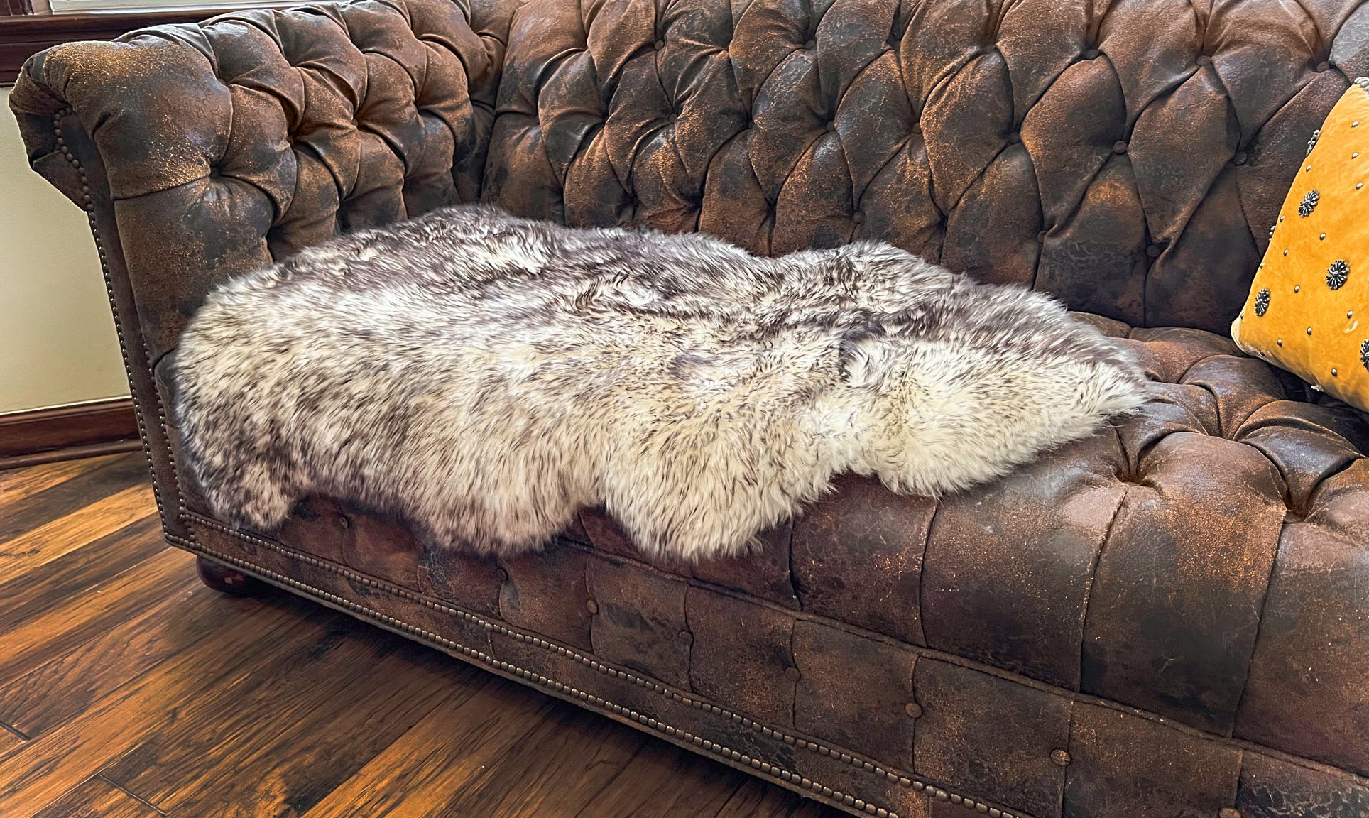 Wolf Tipped New Zealand Sheepskin 2' x 3' by Hudson Hides