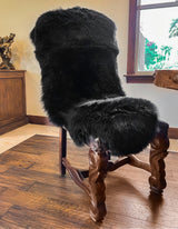 Black New Zealand Sheepskin 2-Pelt 2' x 6' by Hudson Hides