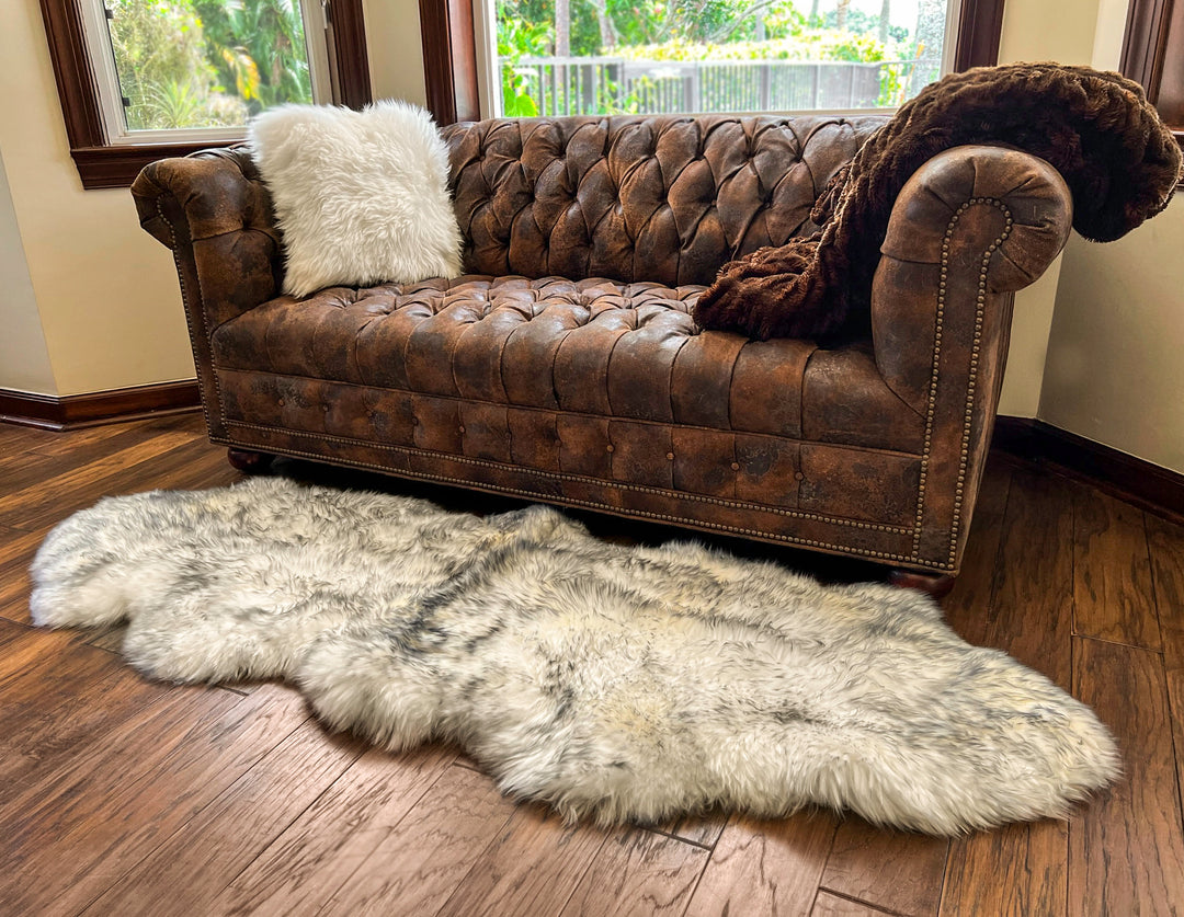 Grey Mist New Zealand Sheepskin 2-Pelt 2' x 6' by Hudson Hides