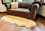 Cream New Zealand Sheepskin 2-Pelt 2' x 6' by Hudson Hides
