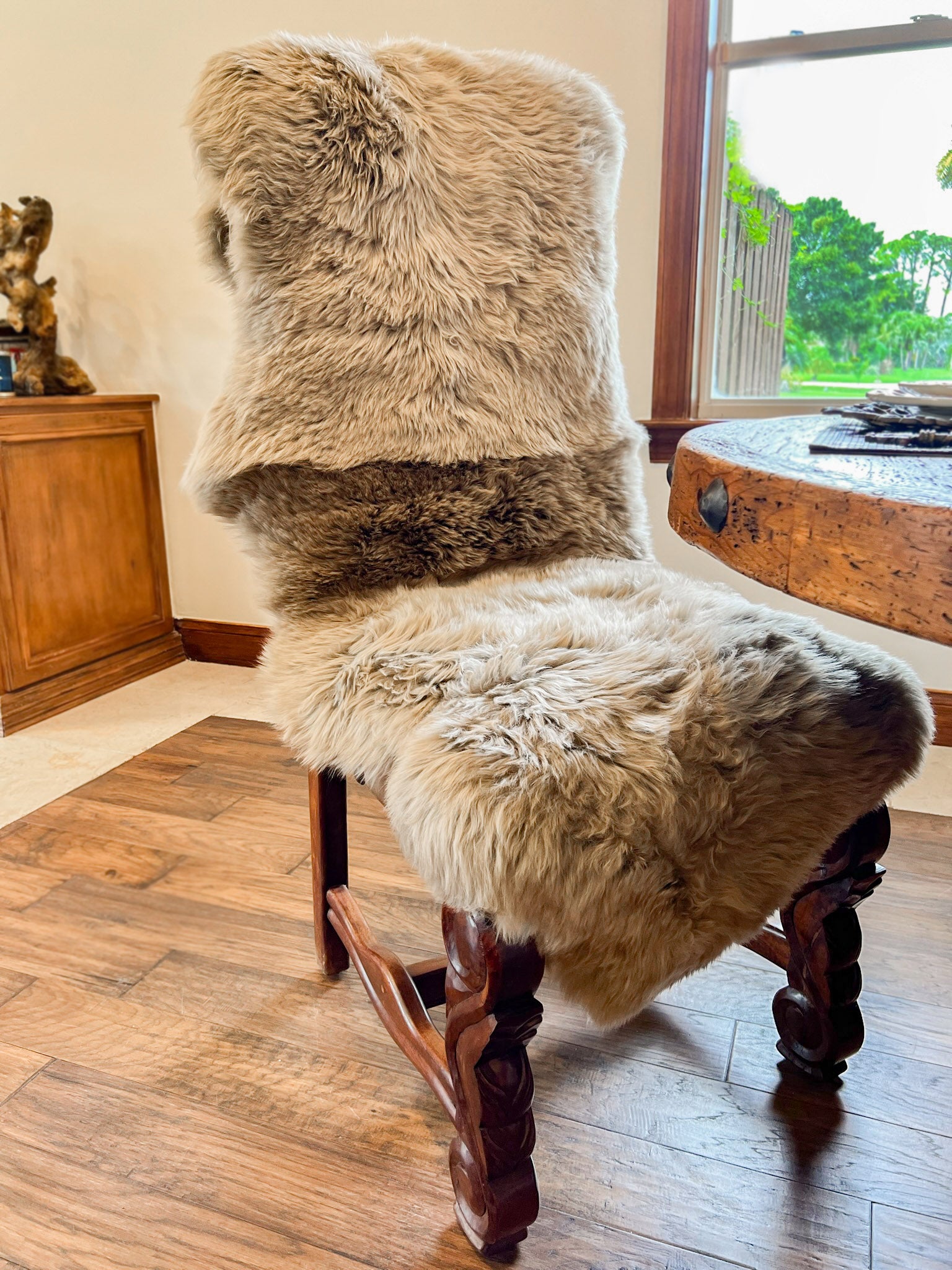 Taupe New Zealand Sheepskin 2-Pelt 2' x 6' by Hudson Hides