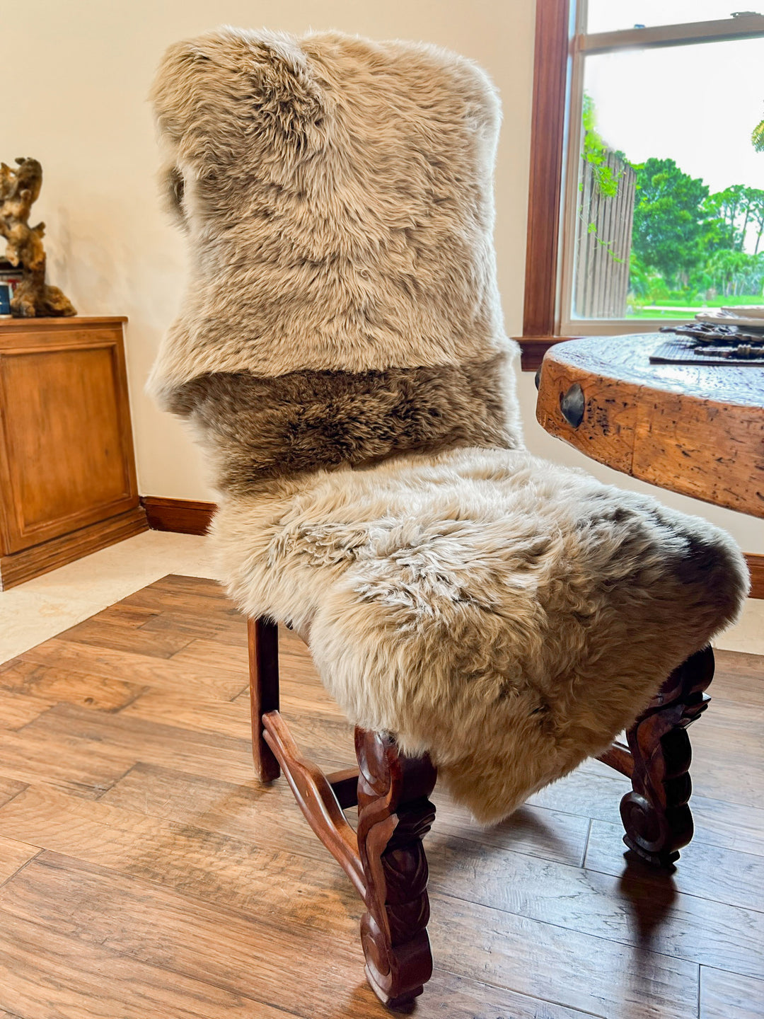 Taupe New Zealand Sheepskin 2-Pelt 2' x 6' by Hudson Hides