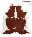 Brown and White X-Large Brazilian Cowhide Rug 7'4"H x 6'7"W #32328 by Hudson Hides