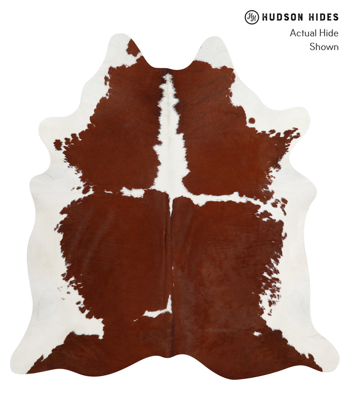 Brown and White X-Large Brazilian Cowhide Rug 7'4"H x 6'7"W #32328 by Hudson Hides