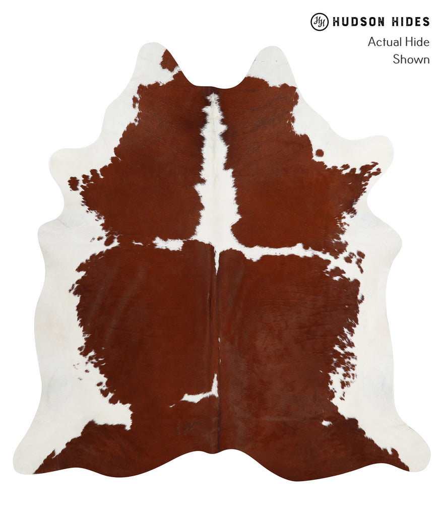 Brown and White X-Large Brazilian Cowhide Rug 7'4"H x 6'7"W #32328 by Hudson Hides