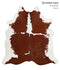 Brown and White X-Large Brazilian Cowhide Rug 7'4