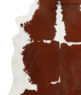 Brown and White X-Large Brazilian Cowhide Rug 7'4"H x 6'7"W #32328 by Hudson Hides