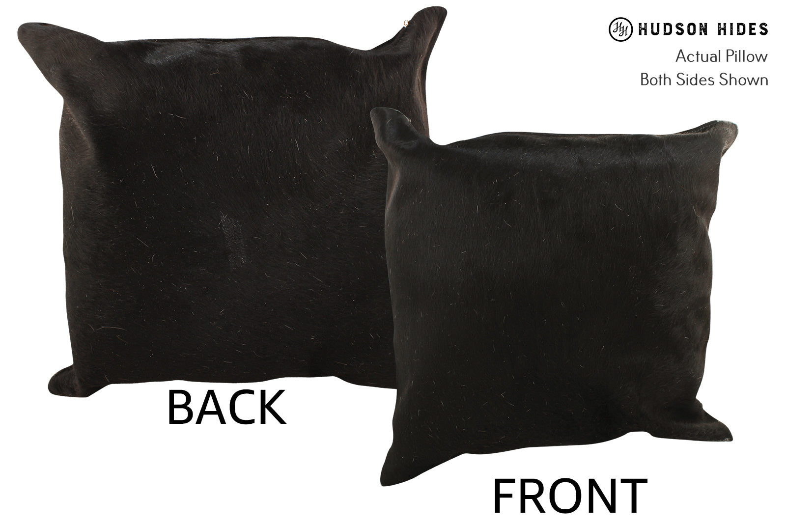 Solid Black Cowhide Pillow #34237