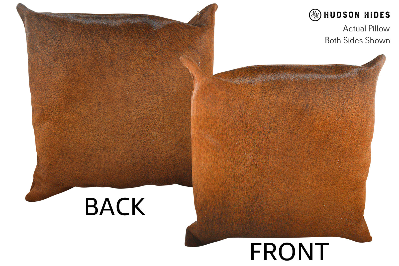 Solid Brown Cowhide Pillow #34387