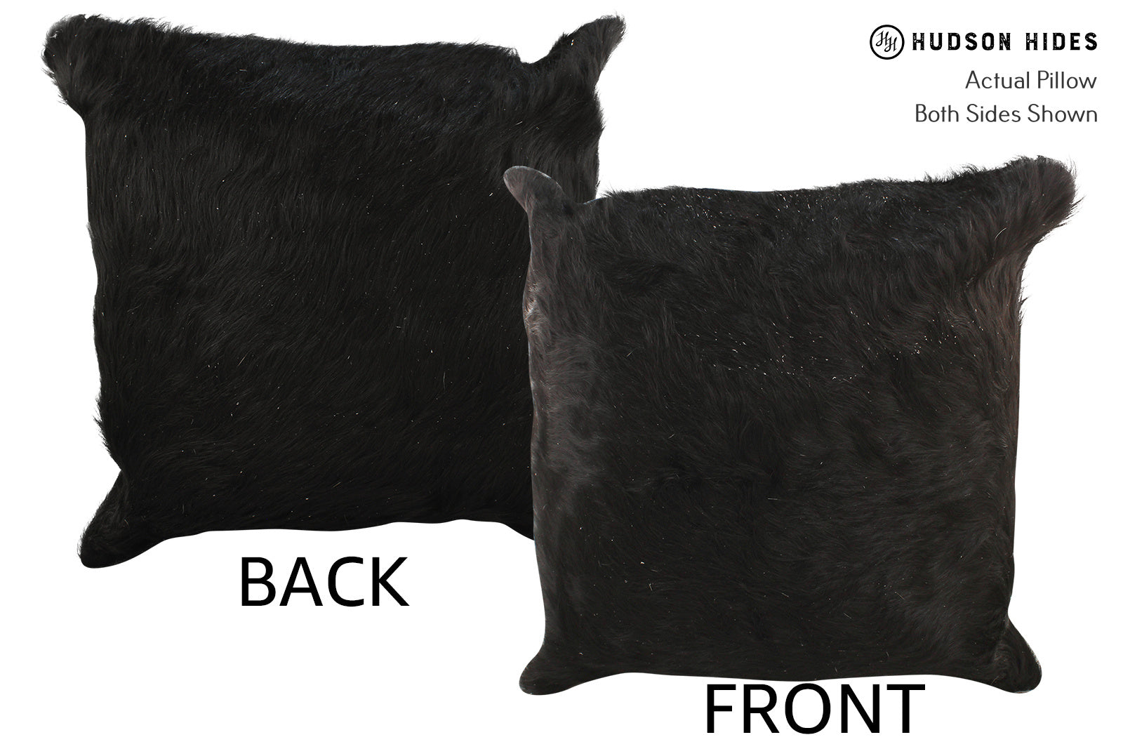 Solid Black Cowhide Pillow #34395