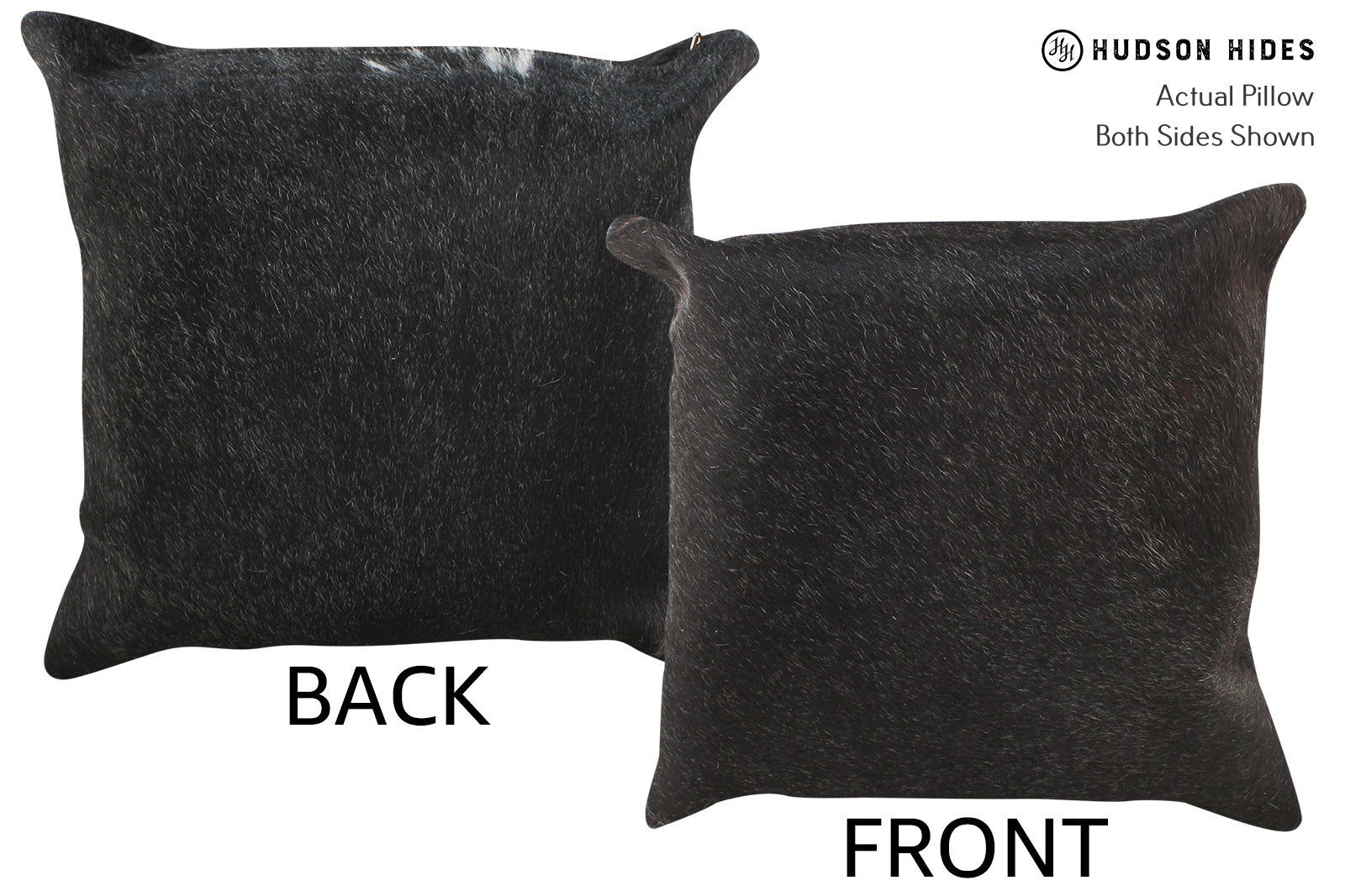 Solid Black Cowhide Pillow #34655