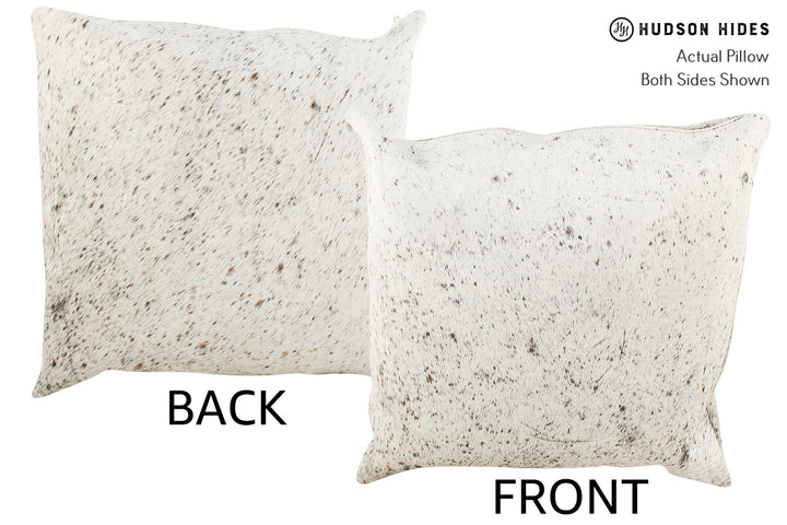 Salt and Pepper Black 16"x16" Brazilian Cowhide Pillow #34719 by Hudson Hides