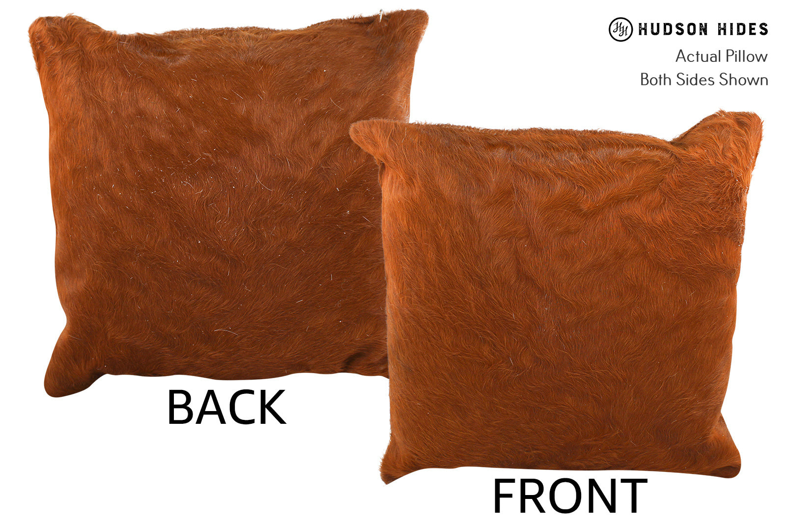 Solid Brown Cowhide Pillow #34775