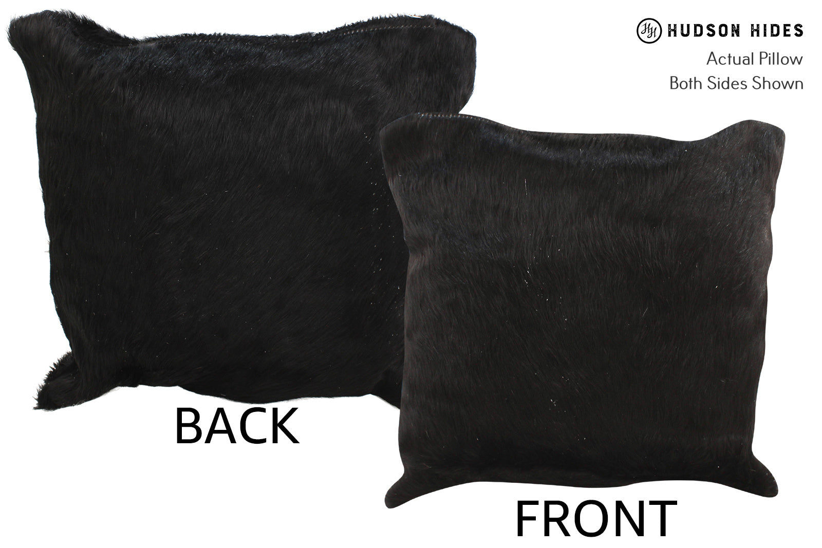 Solid Black Cowhide Pillow #34974