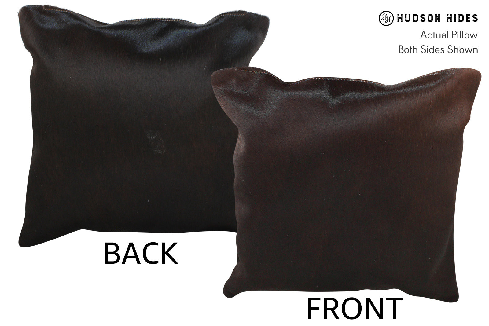 Solid Black Cowhide Pillow #34979