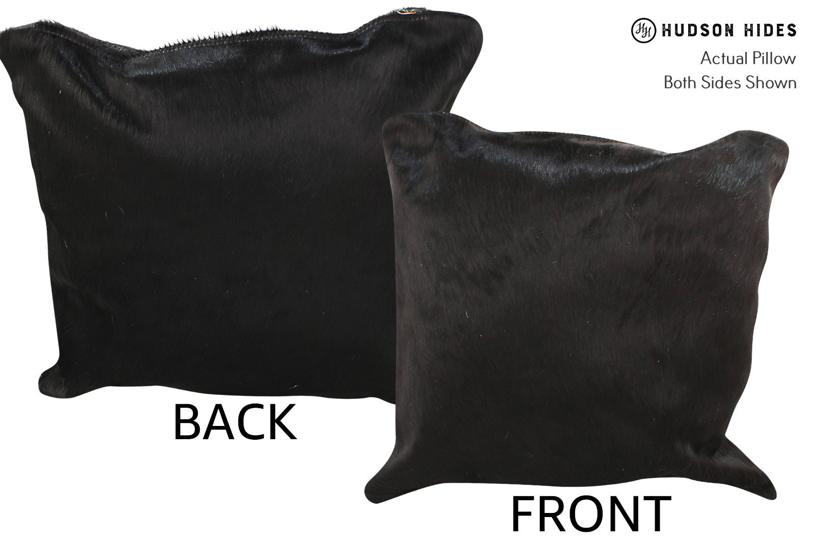 Solid Black Cowhide Pillow #34982