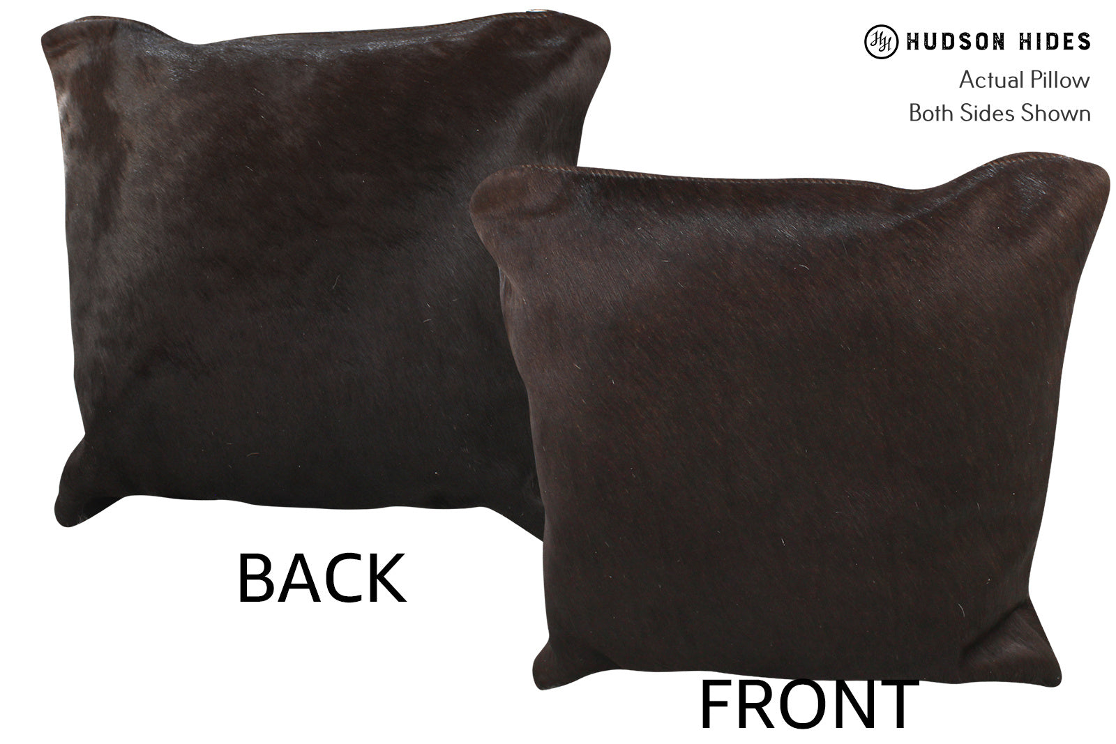 Solid Black Cowhide Pillow #34983