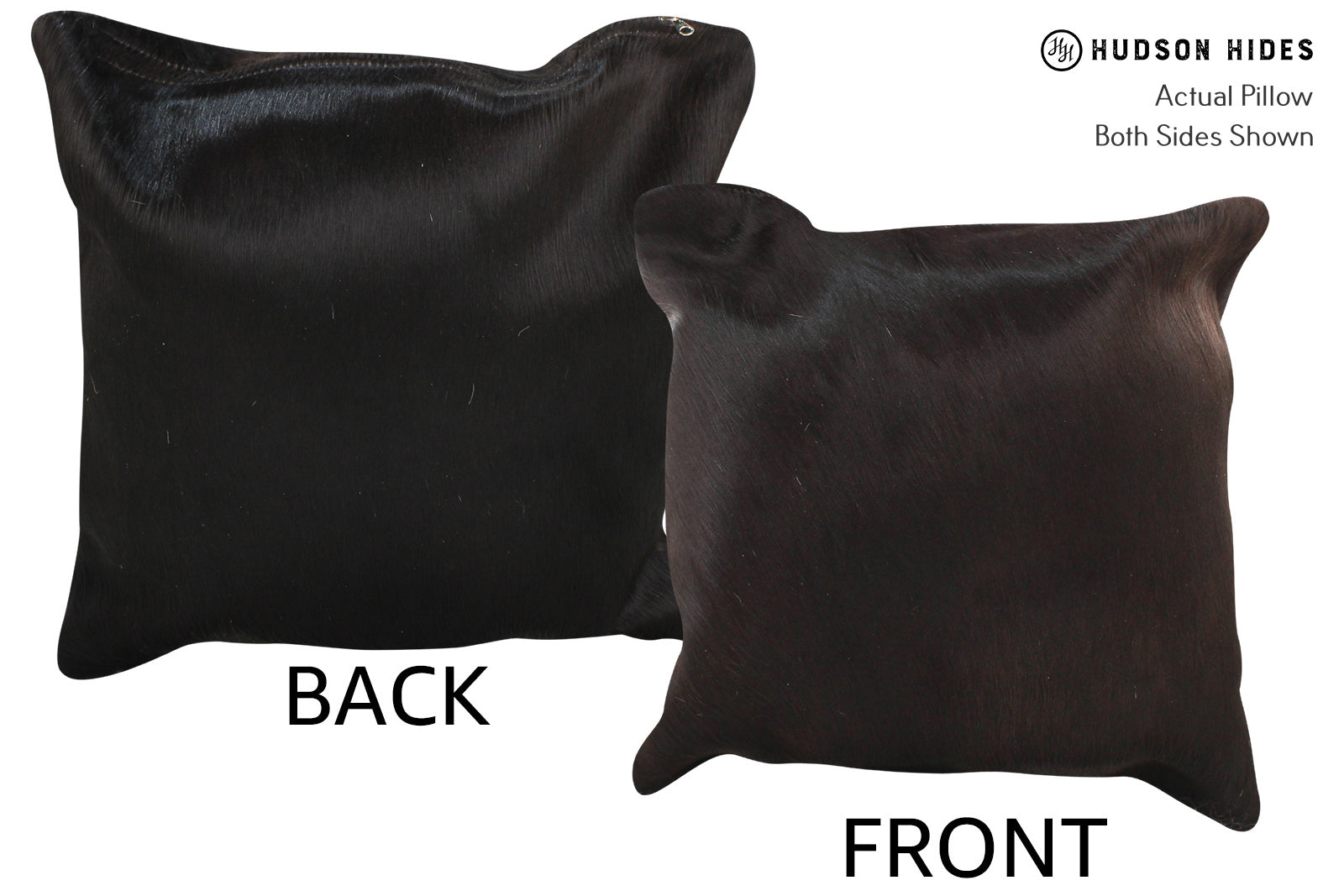 Solid Black Cowhide Pillow #34984