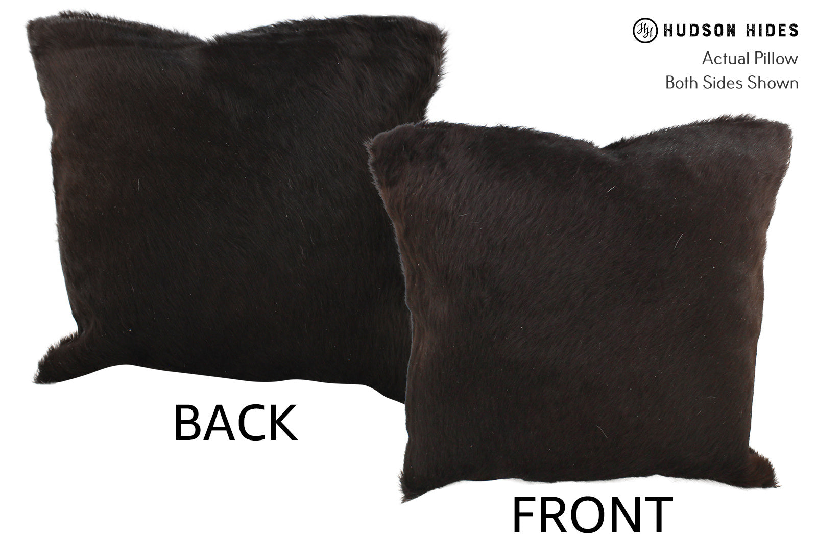 Solid Black Cowhide Pillow #34985
