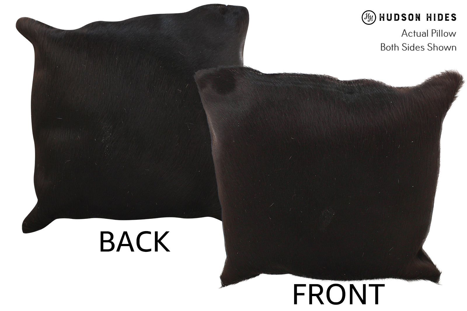 Solid Black Cowhide Pillow #34986