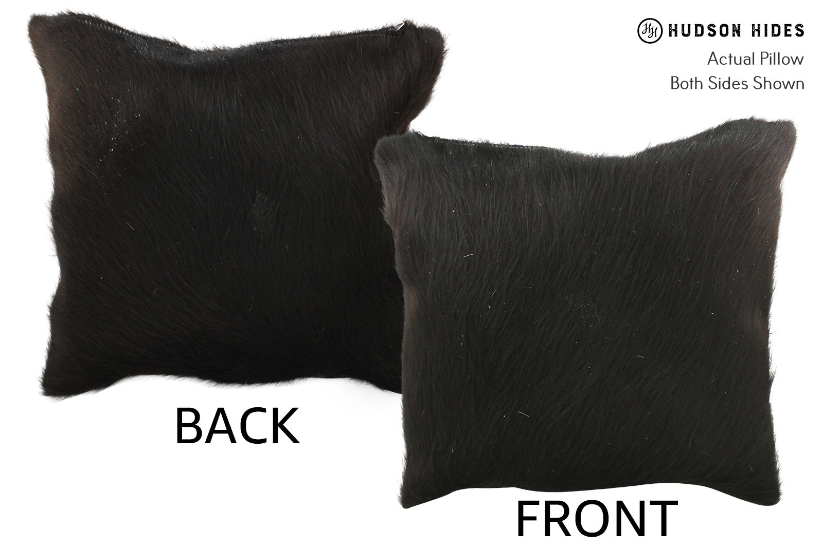 Solid Black Cowhide Pillow #35075