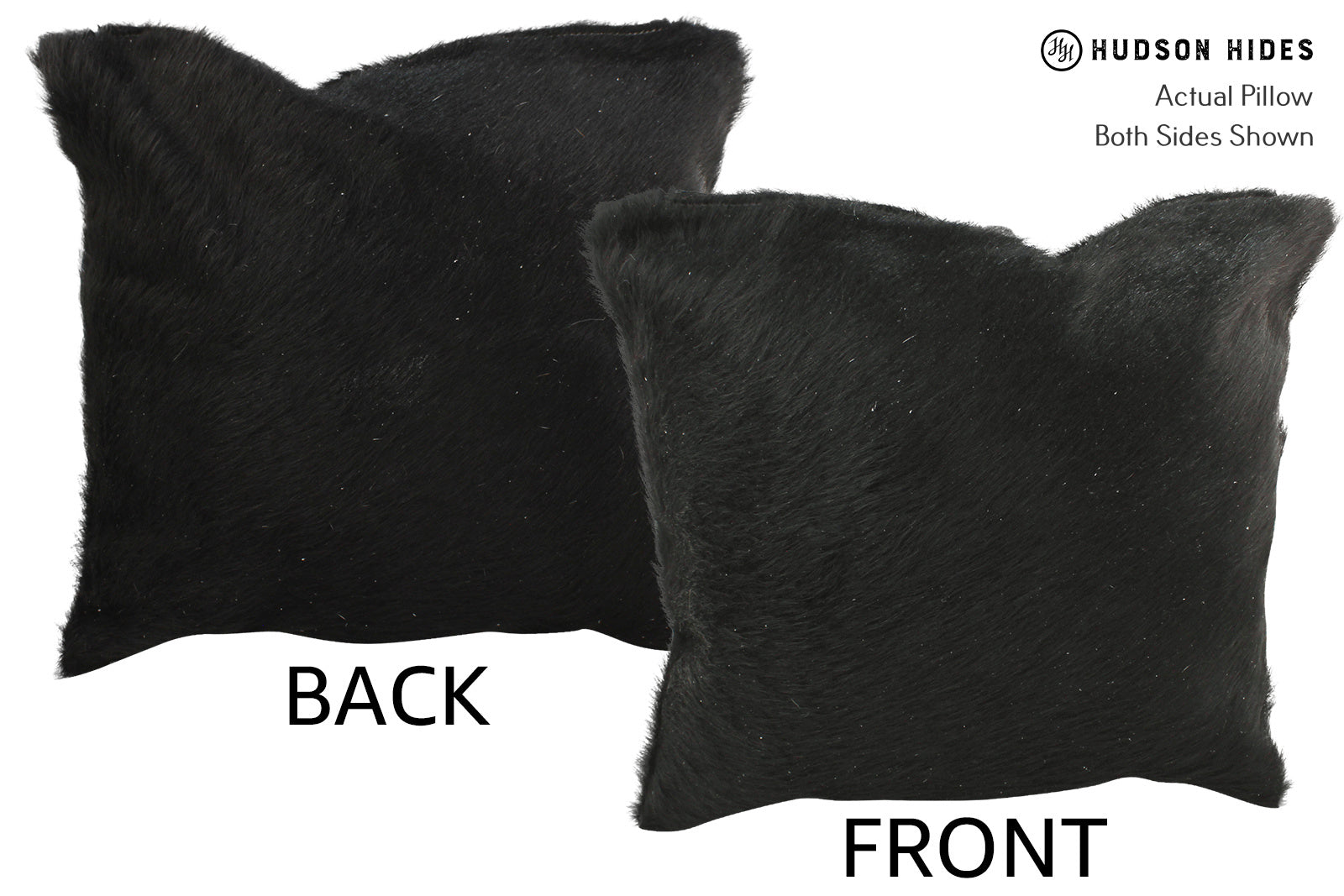 Solid Black Cowhide Pillow #35079