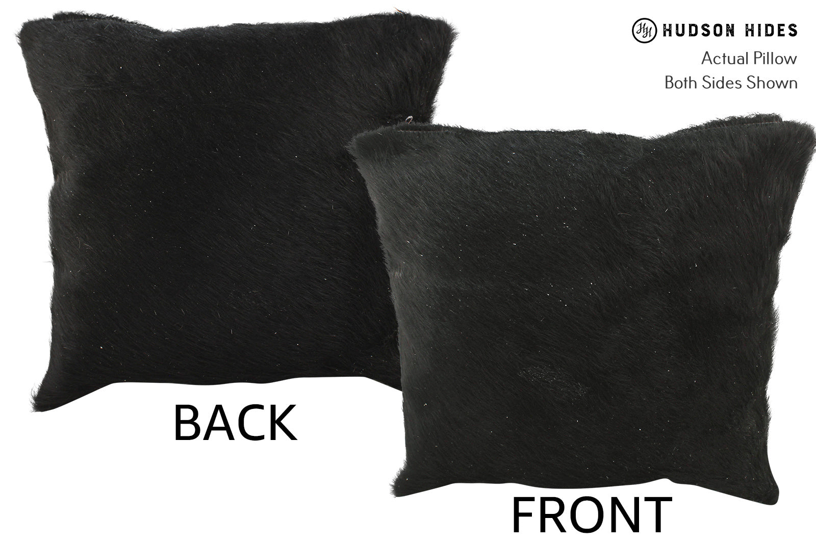 Solid Black Cowhide Pillow #35083