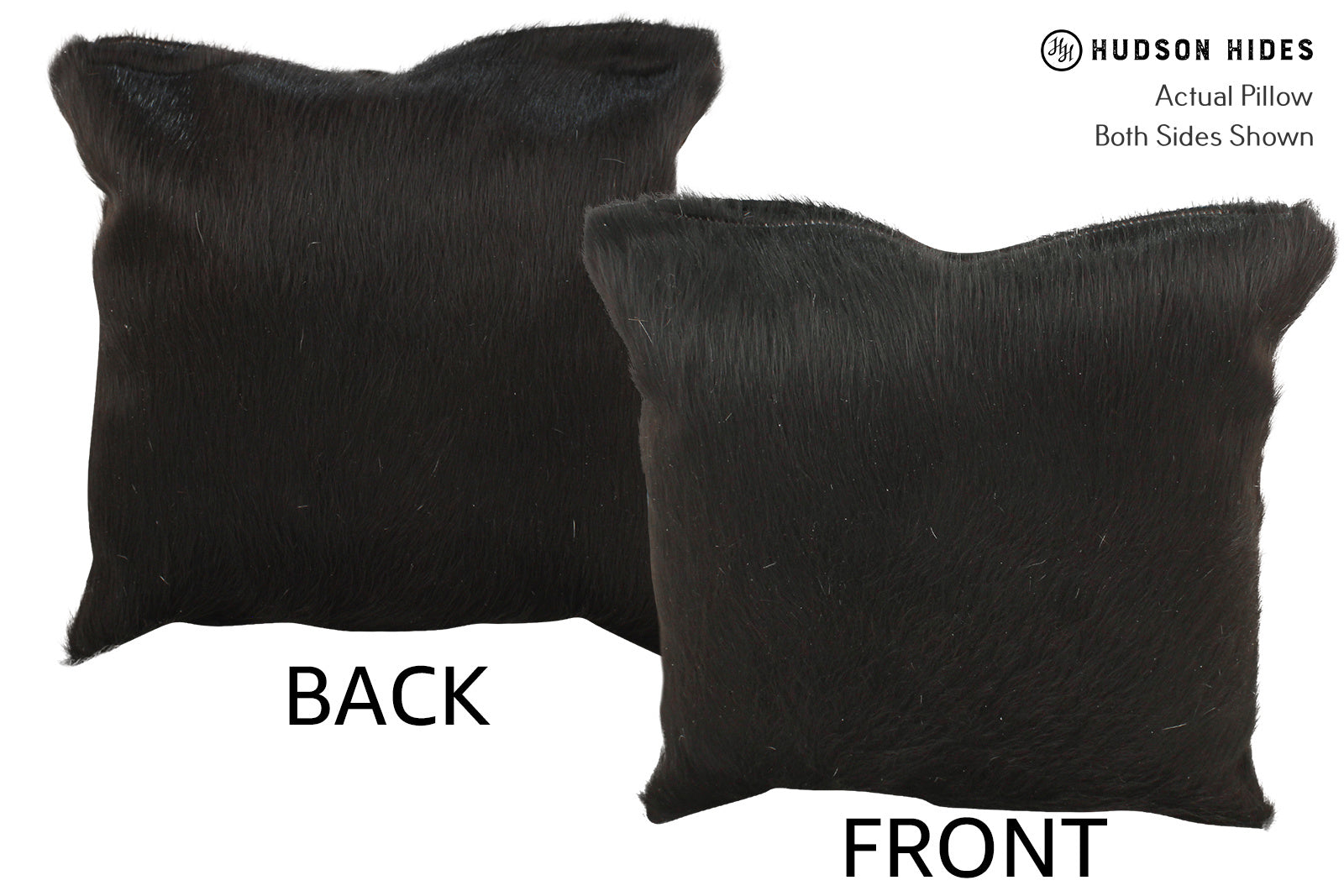 Solid Black Cowhide Pillow #35089