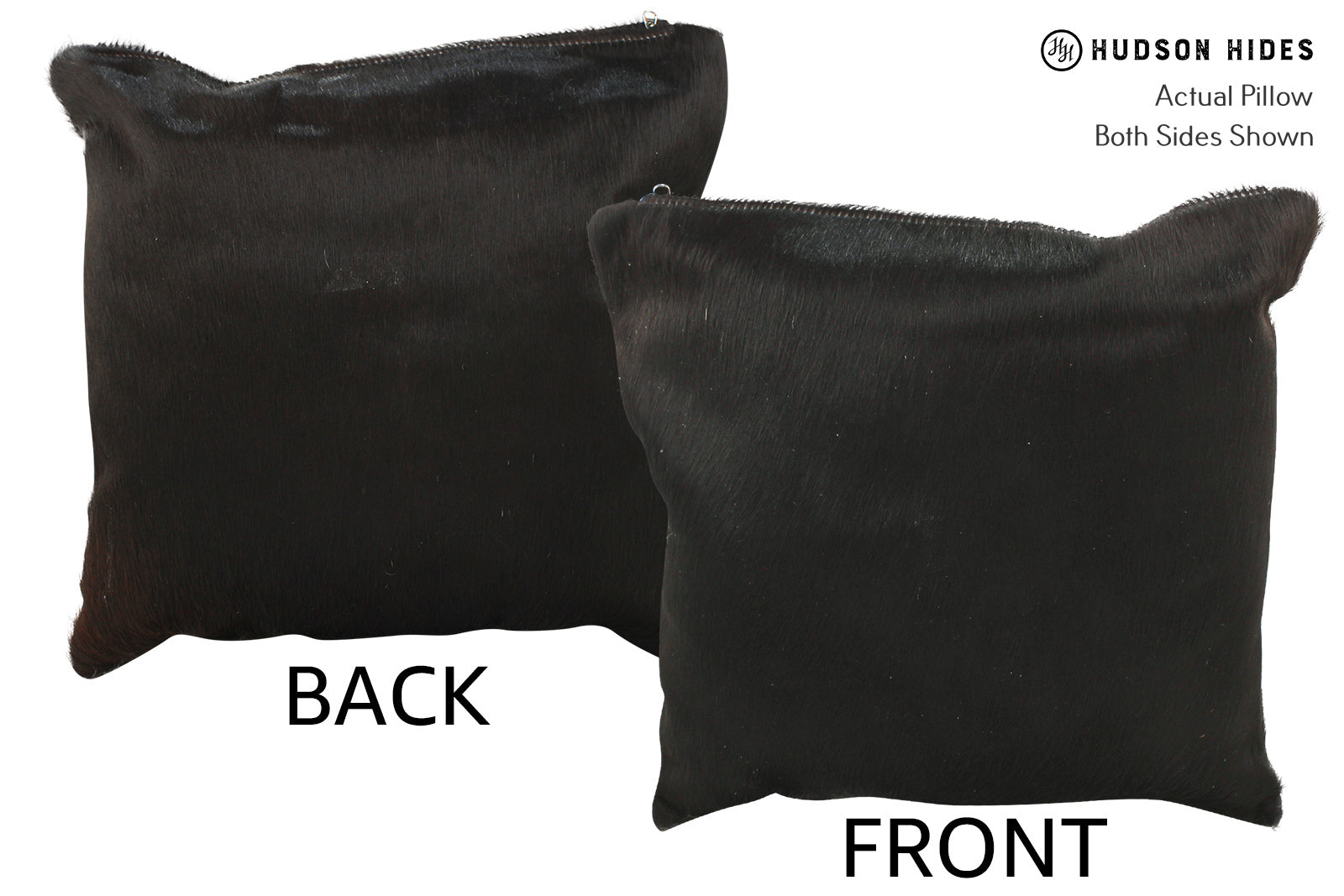 Solid Black Cowhide Pillow #35090