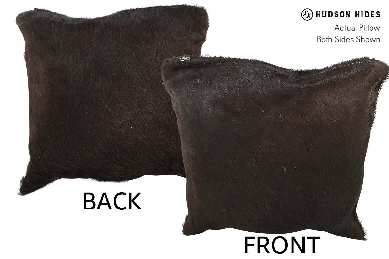 Solid Black Cowhide Pillow #35091