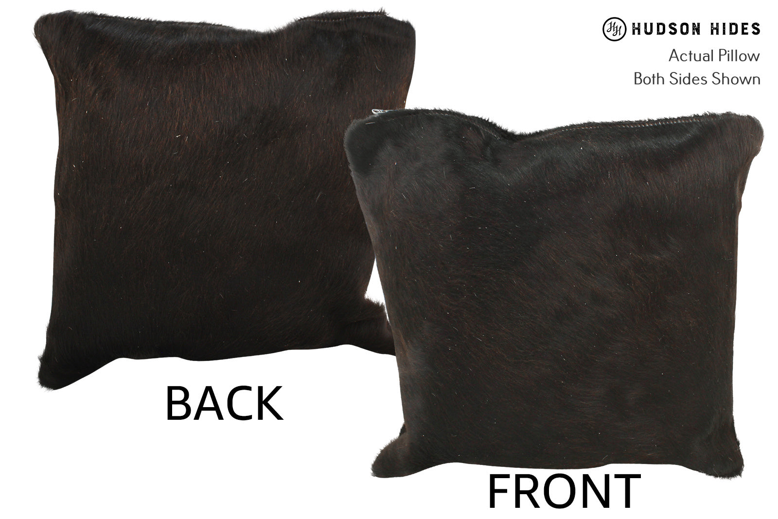 Solid Black Cowhide Pillow #35094