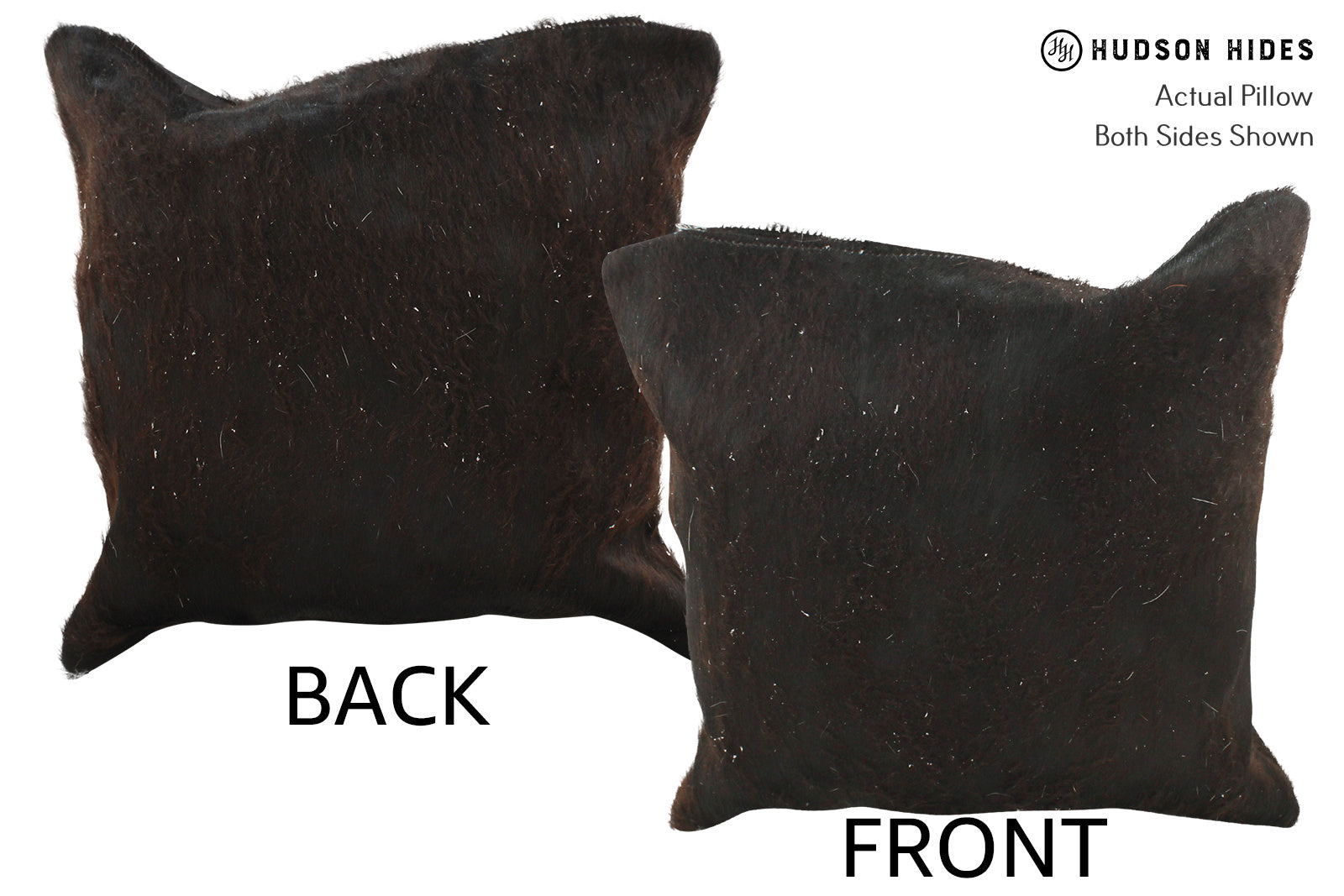 Solid Black Cowhide Pillow #35095