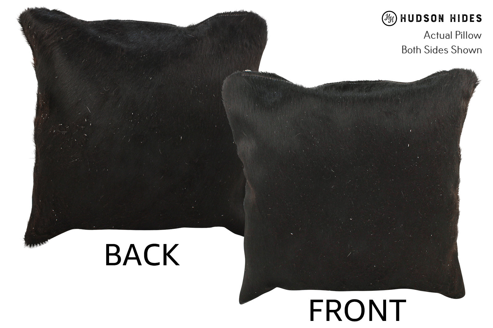 Solid Black Cowhide Pillow #35099