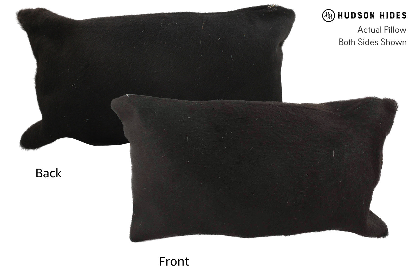 Solid Black Cowhide Pillow #35208