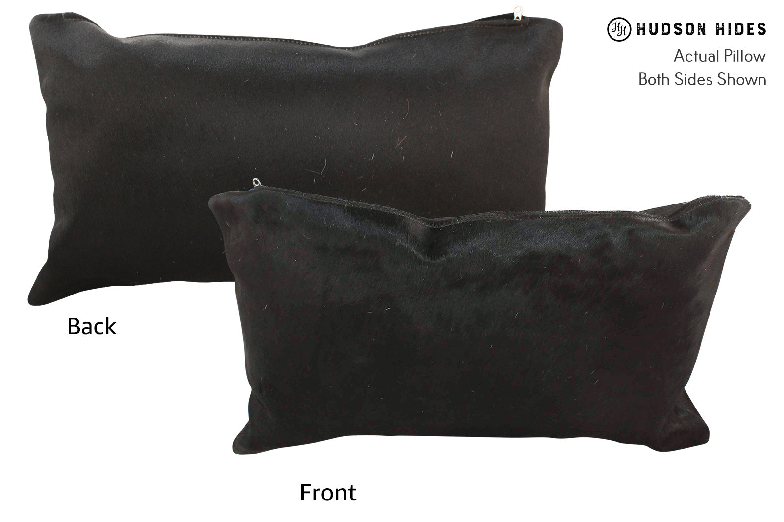Solid Black Cowhide Pillow #35212