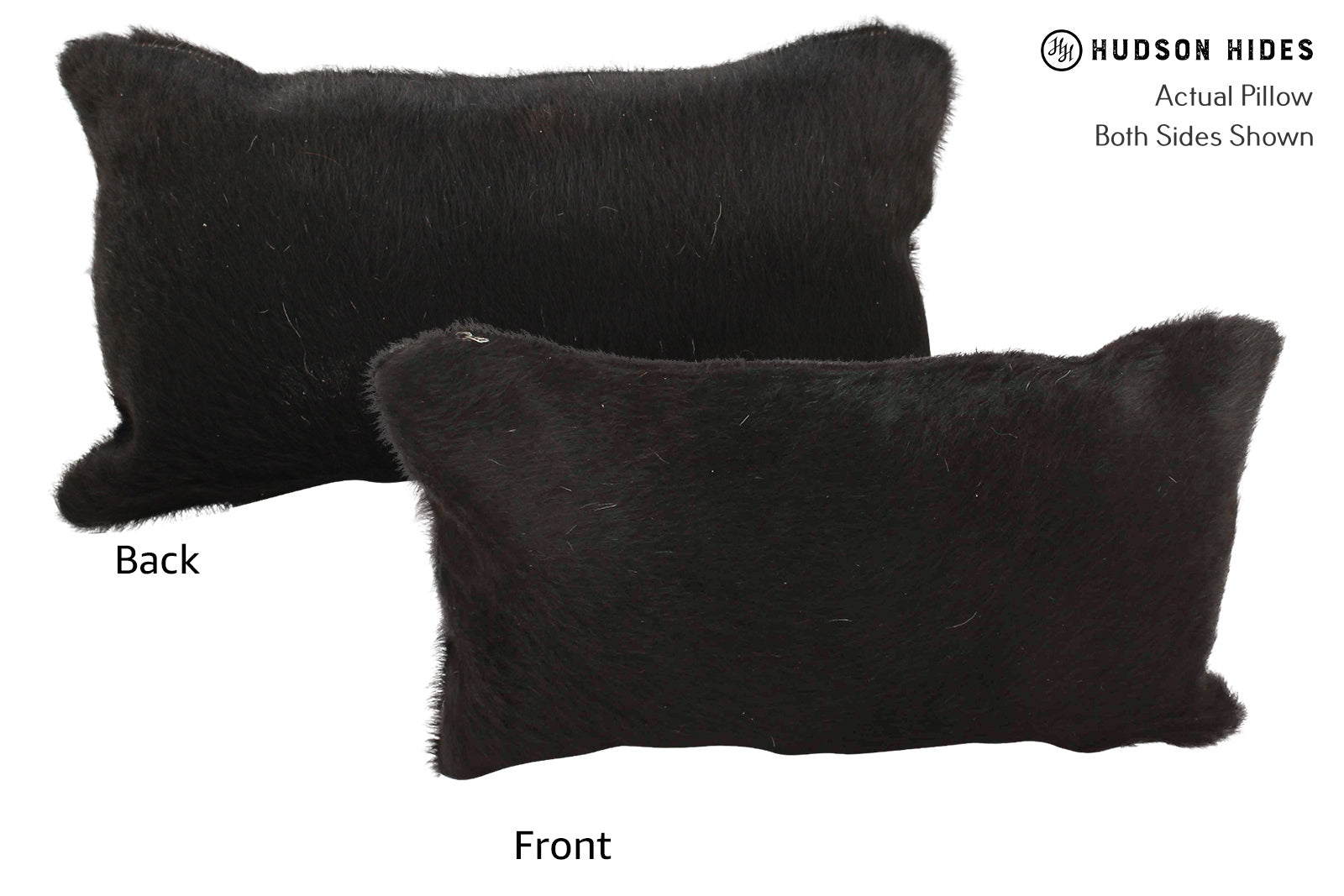 Solid Black Cowhide Pillow #35218