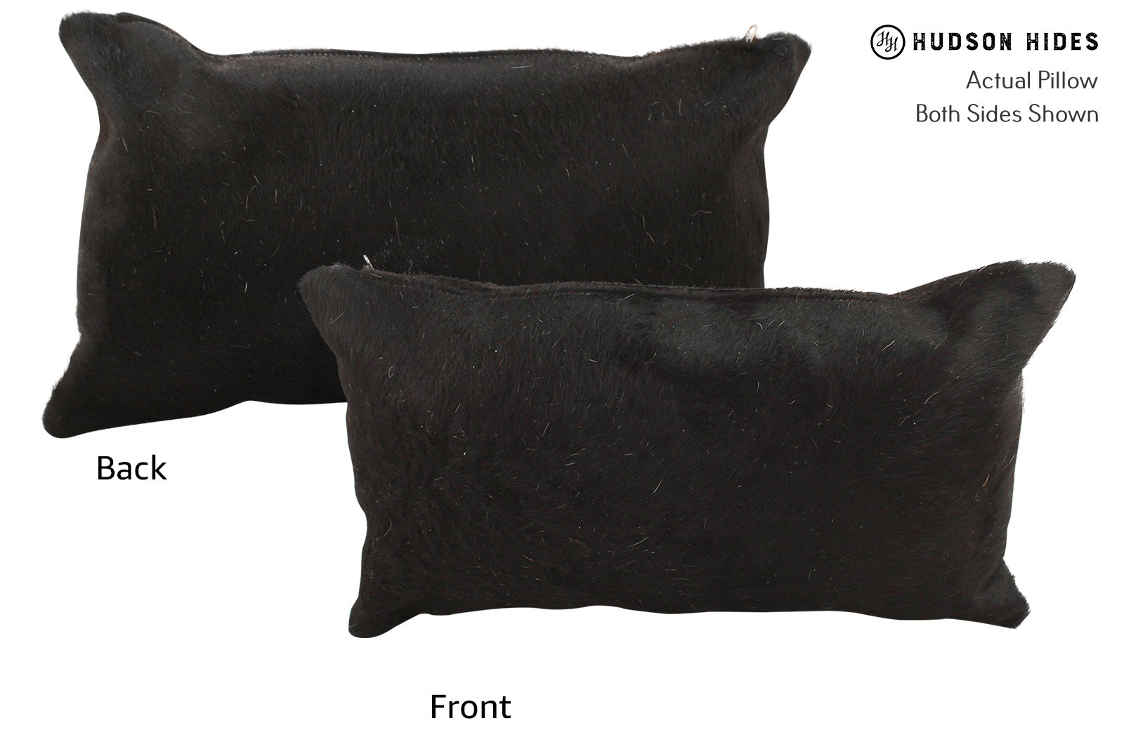 Solid Black Cowhide Pillow #35431