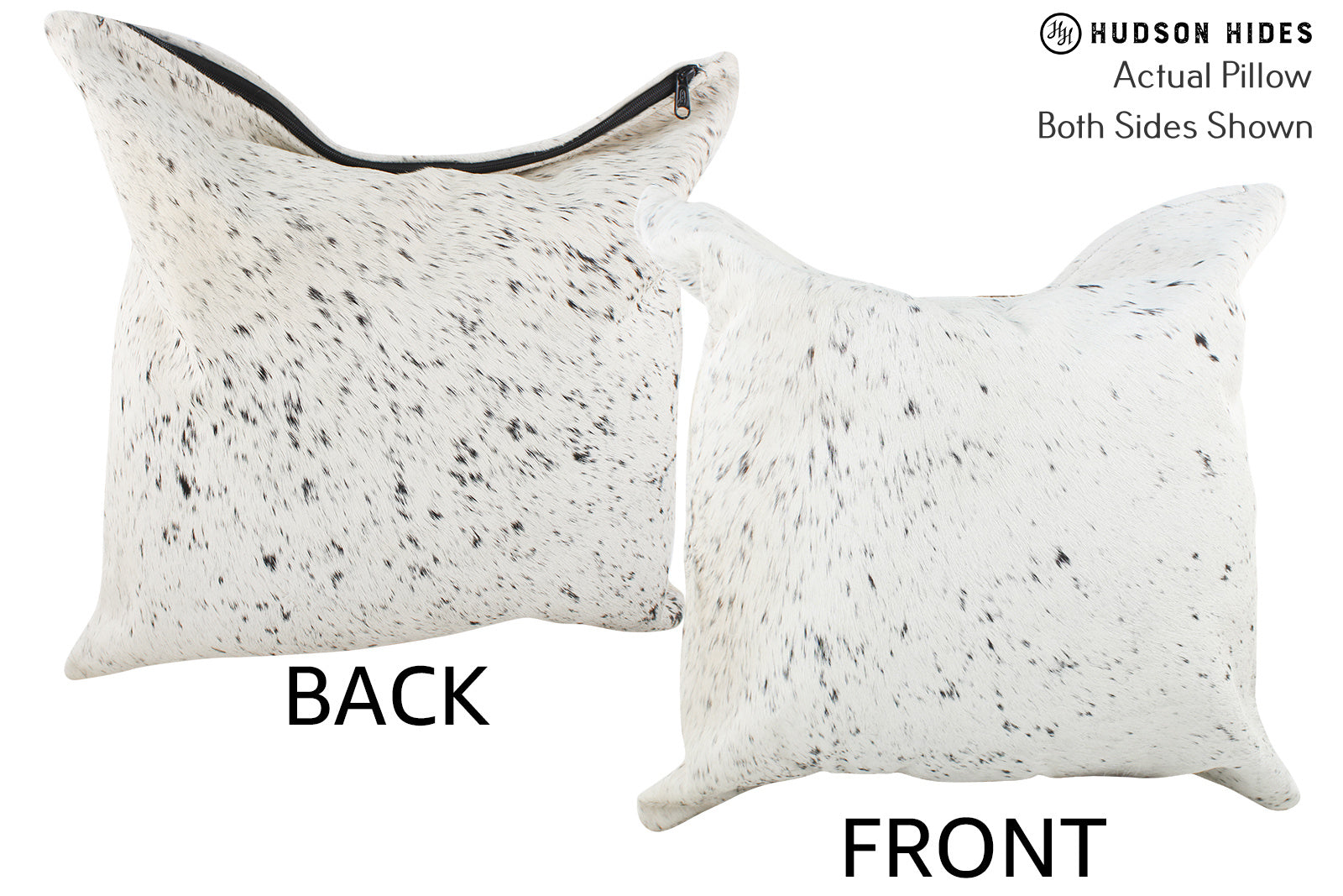 Salt and Pepper Black Cowhide Pillow #36050