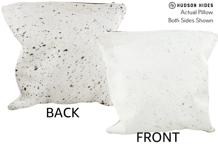 Salt and Pepper Black 20"x20" Brazilian Cowhide Pillow #36125 by Hudson Hides