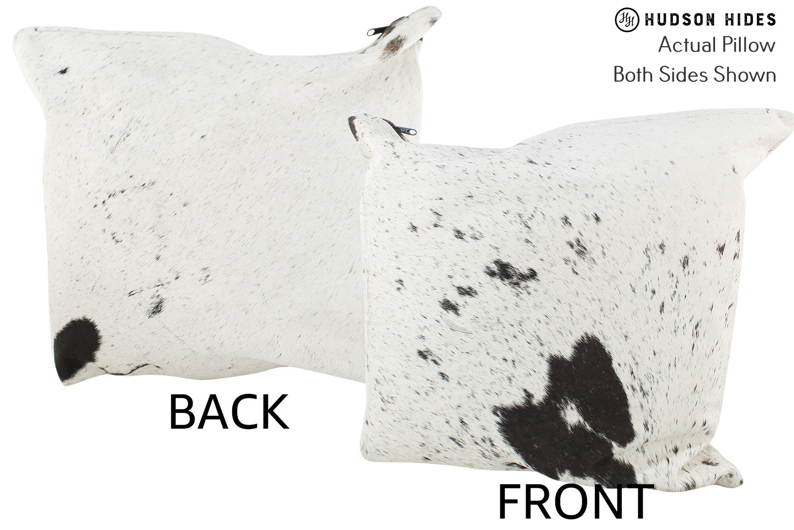 Salt and Pepper Black Cowhide Pillow #36194