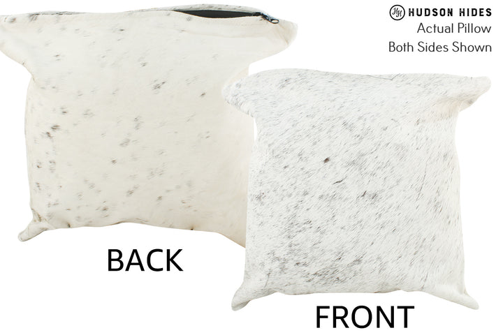 Salt and Pepper Black 16"x16" Brazilian Cowhide Pillow #36919 by Hudson Hides