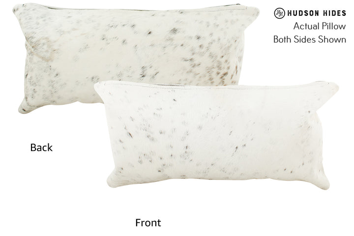 Salt and Pepper Black 12"x22" Brazilian Cowhide Pillow #37791 by Hudson Hides