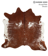 Brown and White X-Large Brazilian Cowhide Rug 6'8"H x 7'0"W #38450 by Hudson Hides