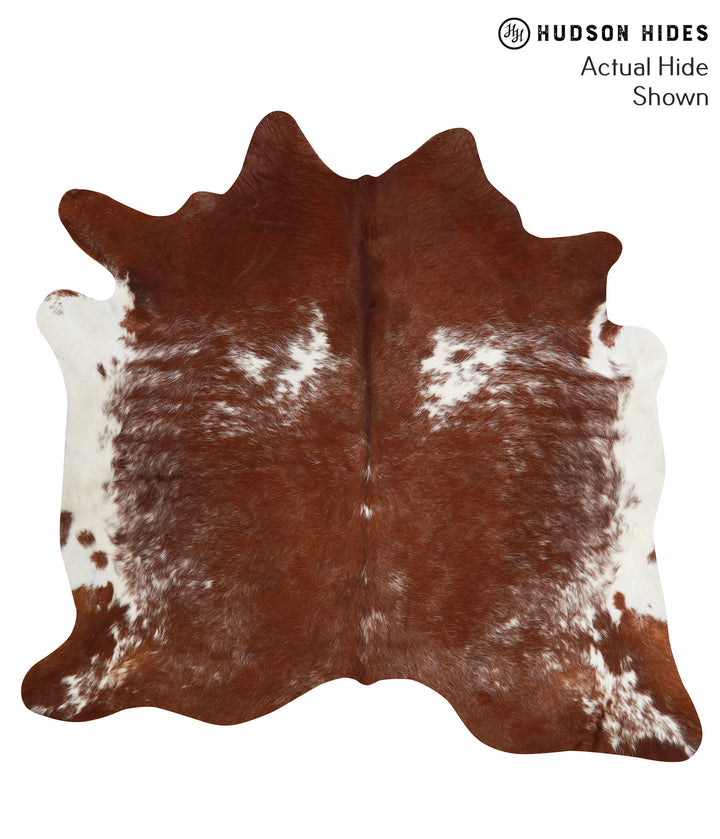 Brown and White X-Large Brazilian Cowhide Rug 6'8"H x 7'0"W #38450 by Hudson Hides