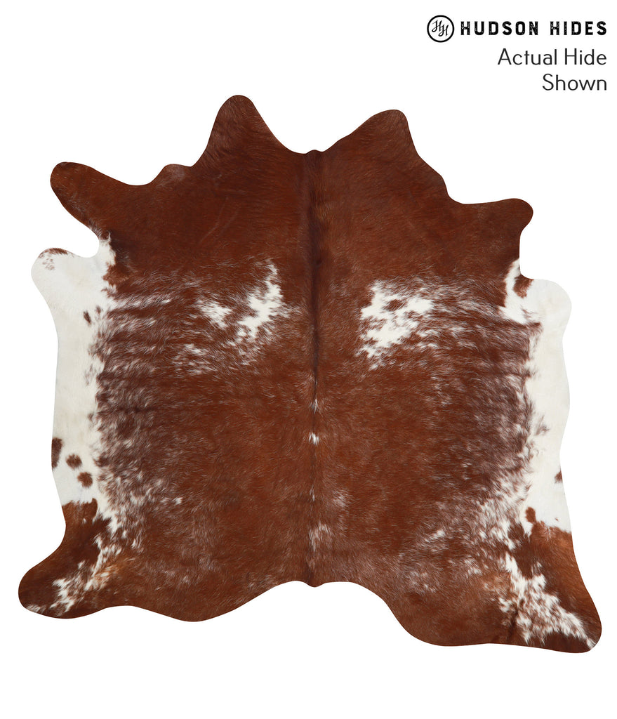 Brown and White X-Large Brazilian Cowhide Rug 6'8"H x 7'0"W #38450 by Hudson Hides