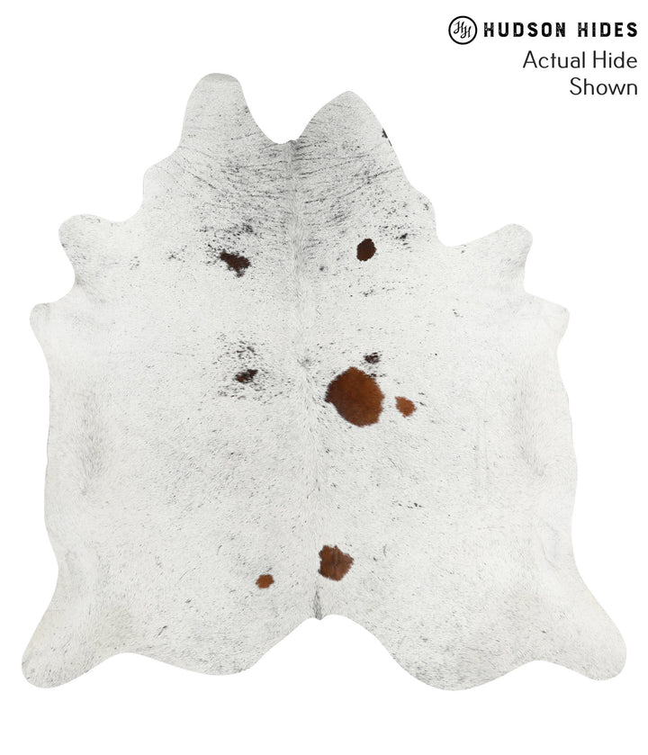 Salt and Pepper Brown XX-Large Brazilian Cowhide Rug 7'6"H x 7'1"W #38525 by Hudson Hides