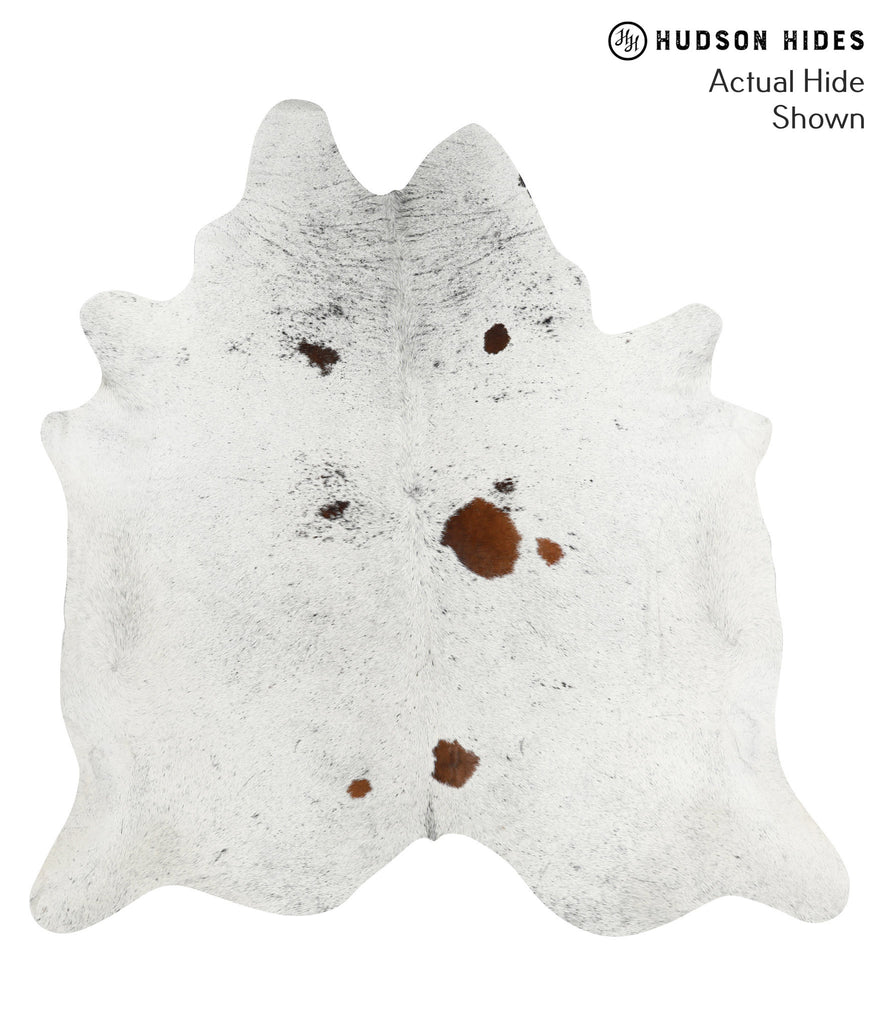 Salt and Pepper Brown XX-Large Brazilian Cowhide Rug 7'6"H x 7'1"W #38525 by Hudson Hides