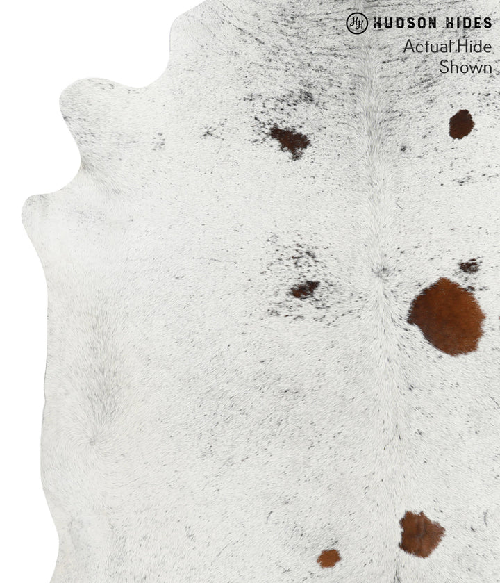 Salt and Pepper Brown XX-Large Brazilian Cowhide Rug 7'6"H x 7'1"W #38525 by Hudson Hides